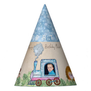 Personalised train engine Party Hat