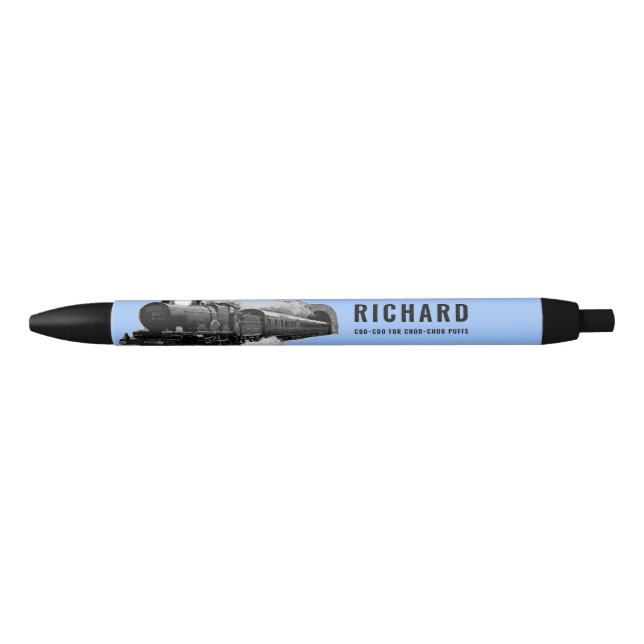 Personalised Train Locomotive Black Ink Pen (Front)