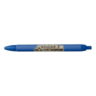 Personalised Train Model Vintage Black Ink Pen