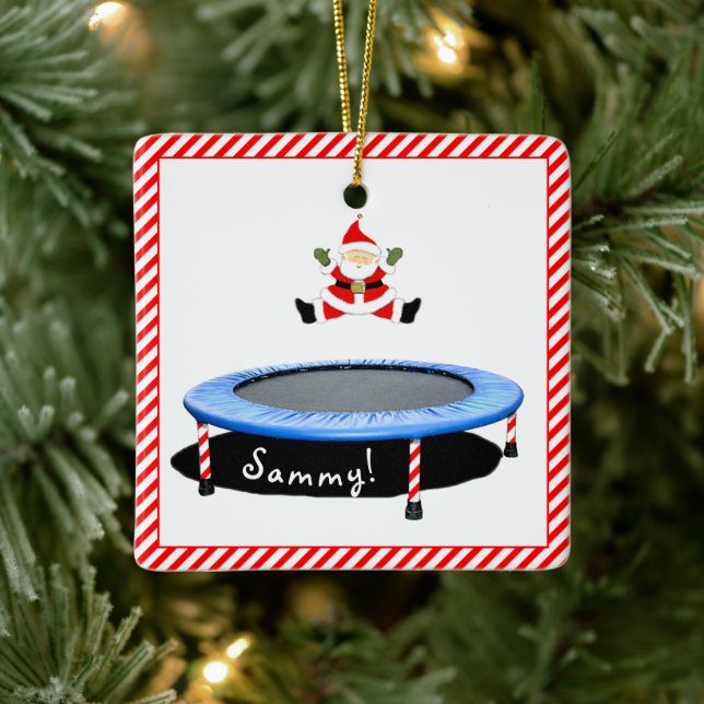 Personalised Trampoline Gymnast  Ceramic Ornament (Tree)