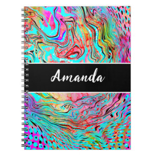 Personalised Tranquillity Abstract Fluid Art Notebook