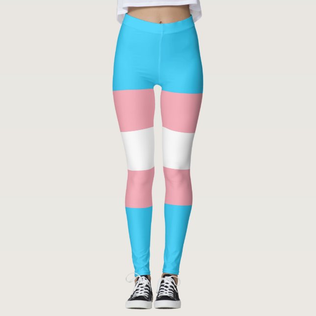 Personalised Transgender Flag Leggings (Front)