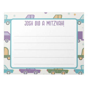 Personalised transportation mitzvah notes