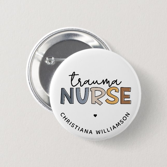 Personalised Trauma Nurse Trauma Nursing Gifts 6 Cm Round Badge (Front & Back)