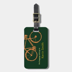 personalised travel bike-themed luggage tag