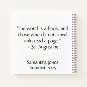 Personalised Travel Journal   Custom Adventure Boo