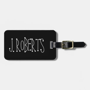 Personalised travel luggage tag with funny letters