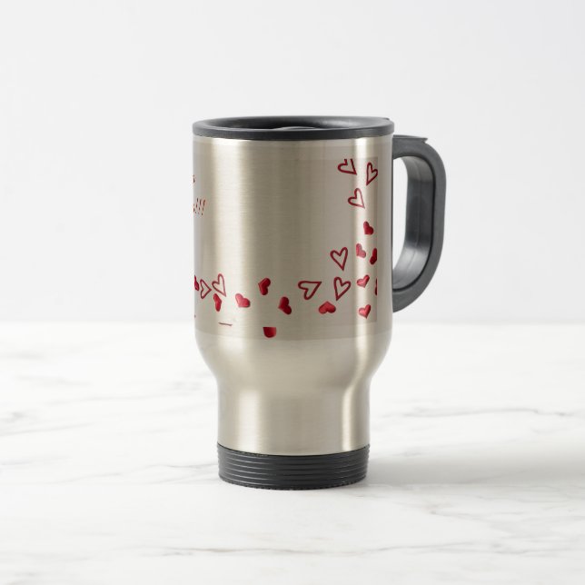 Personalised Travel Mug - Custom Photo & Text (Front Right)