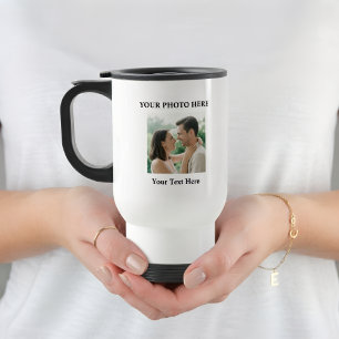 Personalised Travel Mug with Photo and Text