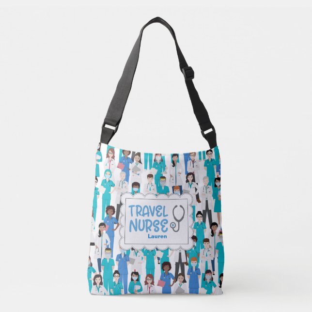 Personalised  Travel Nurse Crossbody Bag (Front)