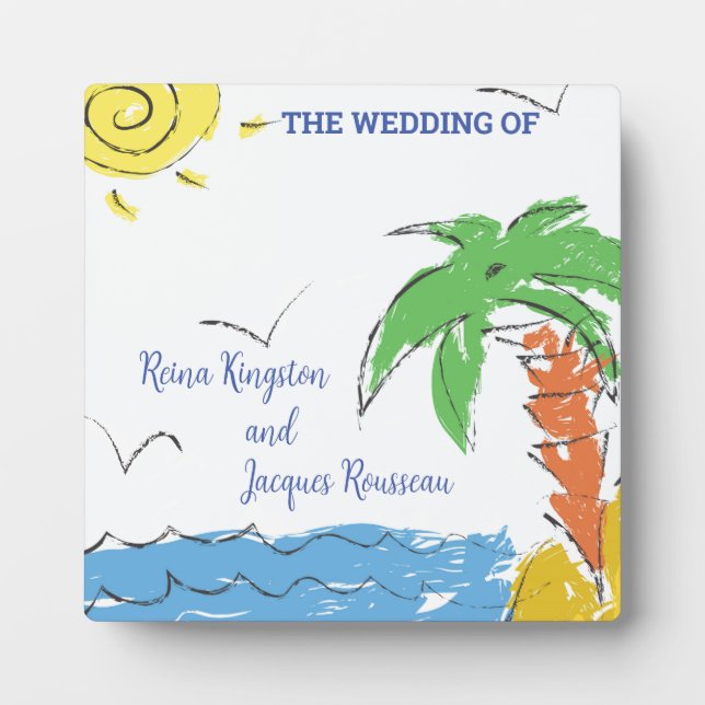 Personalised Treasure beach with palm Plaque (Front)