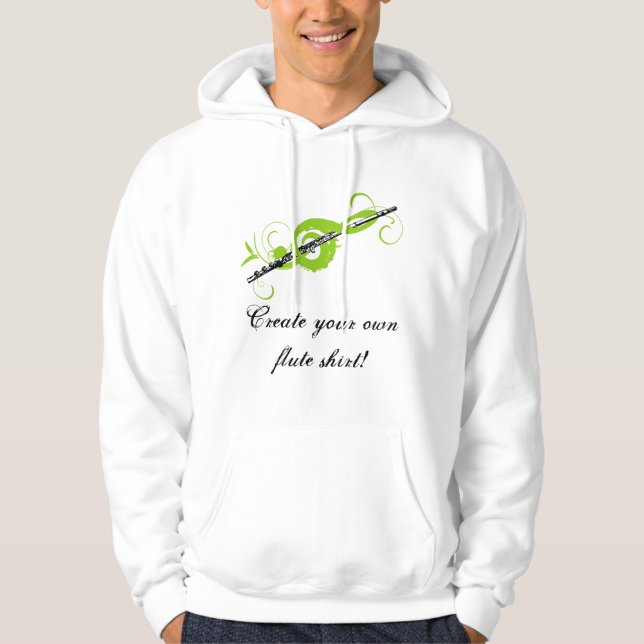 Personalised Treble Clef & Flute Hoodie (Front)