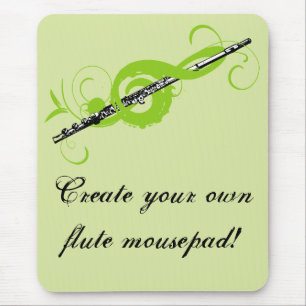 Personalised Treble Clef & Flute Mouse Mat