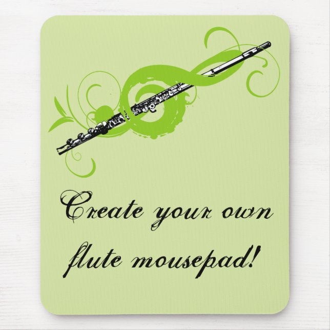 Personalised Treble Clef & Flute Mouse Mat (Front)