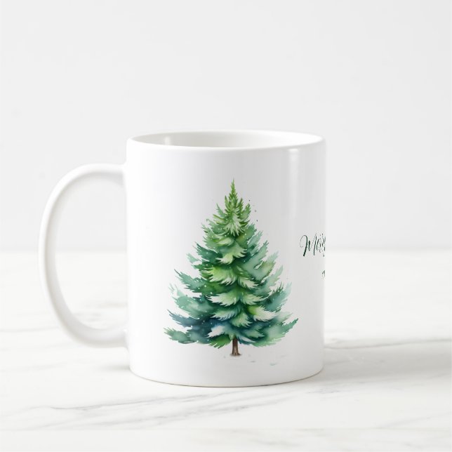 Personalised Tree Christmas Coffee Mug (Left)