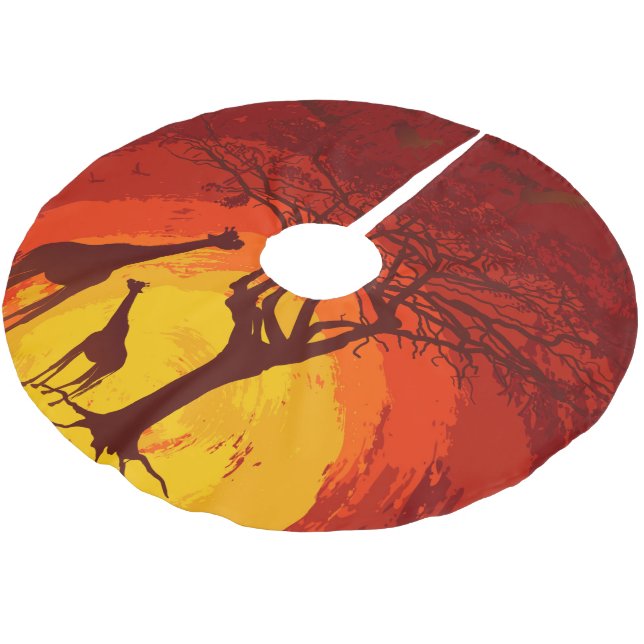 Personalised Tree Skirt African Safari Giraffe Sun (Angled)