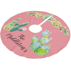 Personalised Tree Skirt Bohemian Cactus Succulents