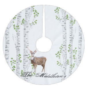 Personalised Tree Skirt Deer Doe Buck Woodland Hun