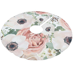 Personalised Tree Skirt Geometric Garden Rose Anem