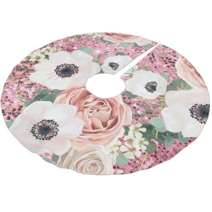 Personalised Tree Skirt Geometric Garden Rose Gold