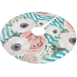 Personalised Tree Skirt Geometric Rose Chevron Tea