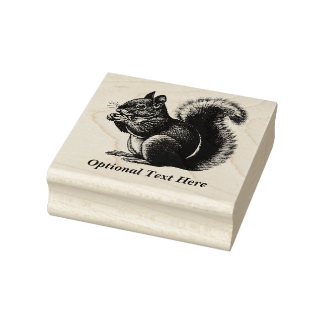 Personalised Tree Squirrel Rubber Stamp (Stamp)