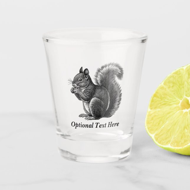 Personalised Tree Squirrel Shot Glass (Front)