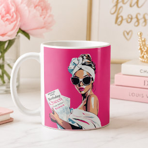 Personalised Trendy Birthday Queen Coffee Mug