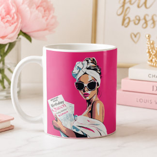 Personalised Trendy Birthday Queen Coffee Mug