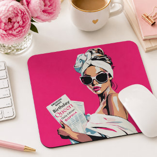 Personalised Trendy Birthday Queen Mouse Mat