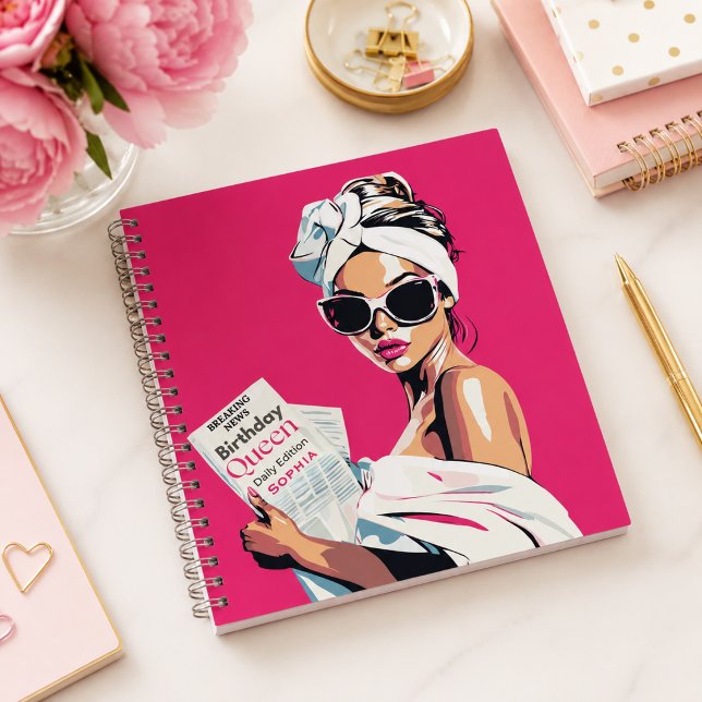 Personalised Trendy Birthday Queen Notebook (Creator Uploaded)