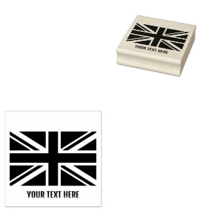 Personalised Trendy British flag Rubber Stamp