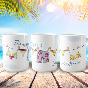 Personalised Trendy Chic Beach Tropical Summer Coffee Mug