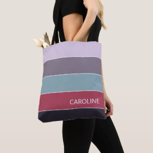 Personalised Trendy Colourful Stripe Art Tote Bag