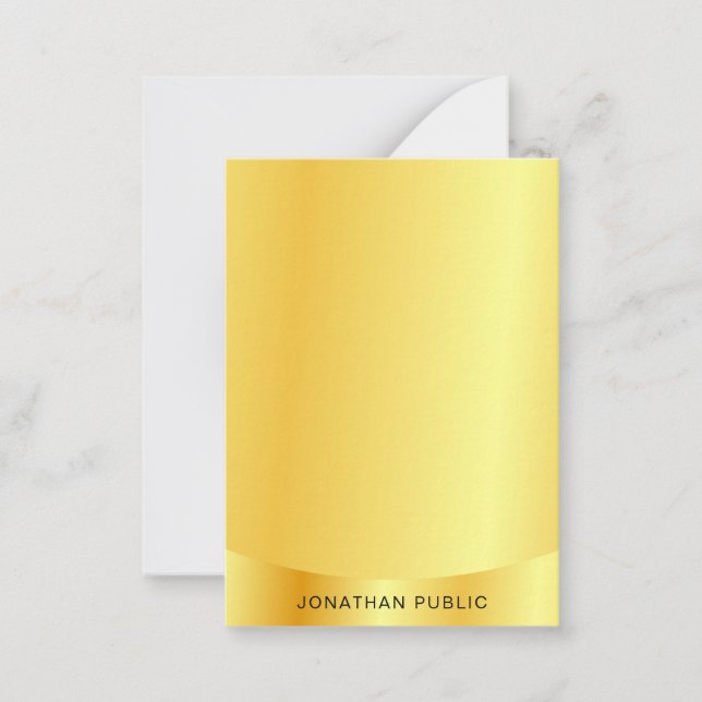 Personalised Trendy Faux Gold Metallic Look Card (Front)