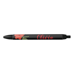 Personalised Trendy Floral Illustration black pen
