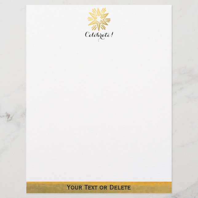 Personalised Trendy Gold Foil Star Festive Holiday (Front)