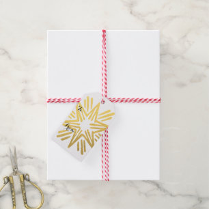 Personalised Trendy Gold Foil Star Festive Holiday Gift Tags