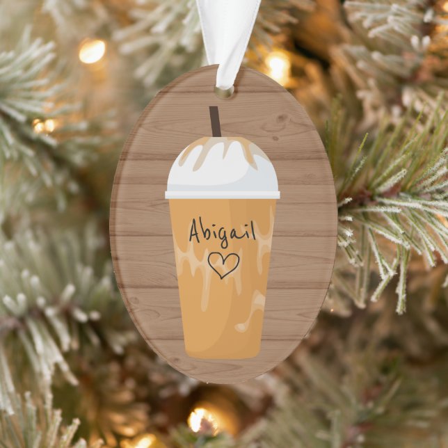 Personalised Trendy Iced Coffee Holiday Christmas Ornament (Tree)