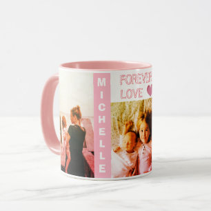 Personalised trendy modern photo and text mug