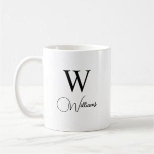 Personalised Trendy Monogram Modern Letter and nam Coffee Mug