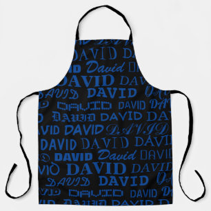 Personalised trendy name print BBQ cooking kitchen Apron