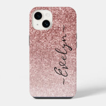 Personalised trendy rose gold glitter