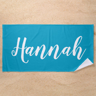 Personalised Trendy Script Custom Name Cool Fun Beach Towel