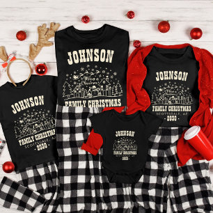 Personalised Trendy Snowman Family Christmas T-Shirt
