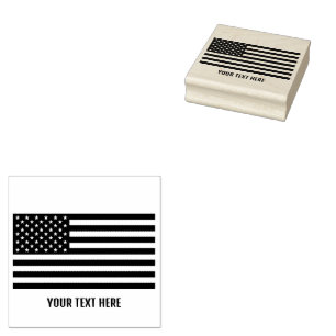 Personalised Trendy USA Flag  Rubber Stamp