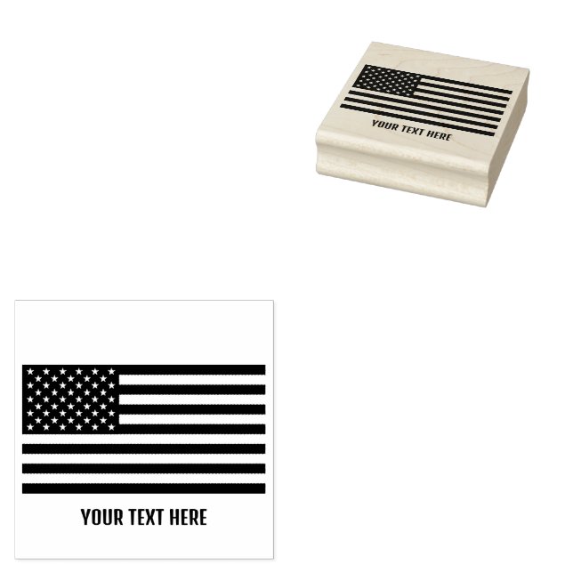 Personalised Trendy USA Flag  Rubber Stamp (Stamped)