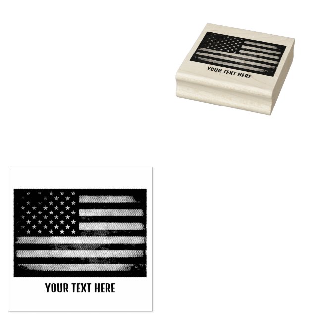 Personalised Trendy USA Flag  Rubber Stamp (Stamped)