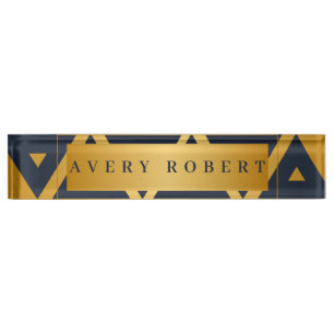 Personalised Triangle Geometric pattern Nameplate