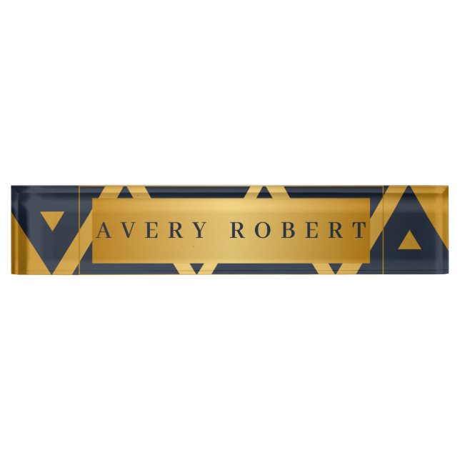 Personalised Triangle Geometric pattern Nameplate (Front)